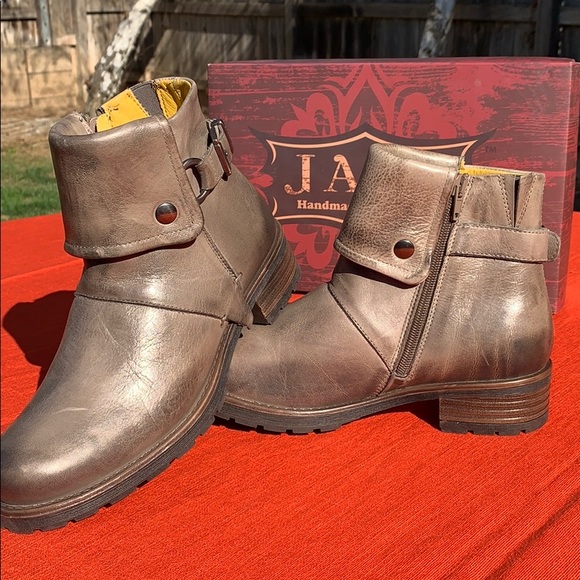 Jafa 492 Burlap Cuffed Ankle Boots Size 38 - Picture 8 of 10